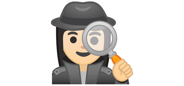 Illustration of a detective searching with a magnifying glass